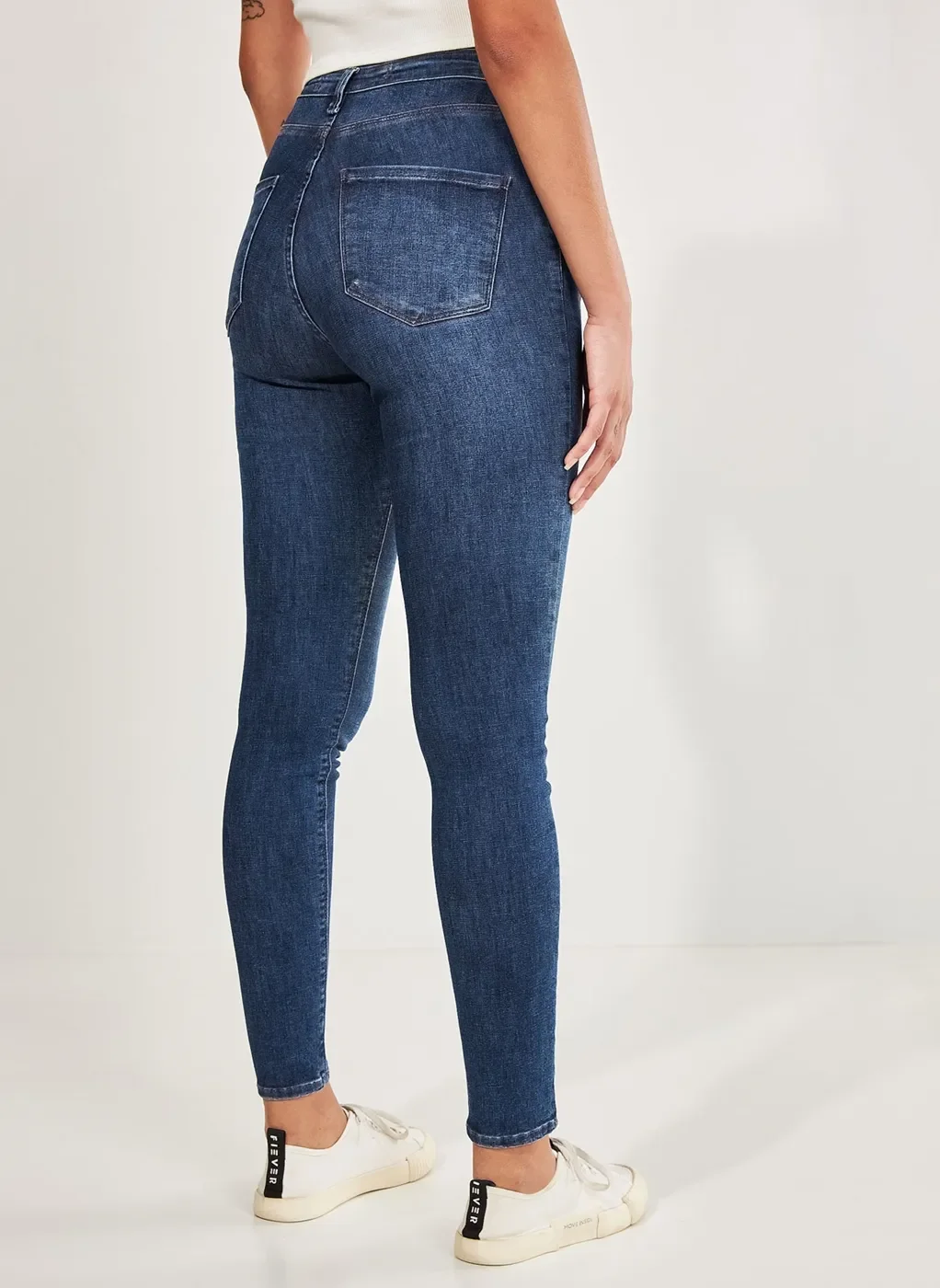 Calça Jeans Skinny Em Azul Médio