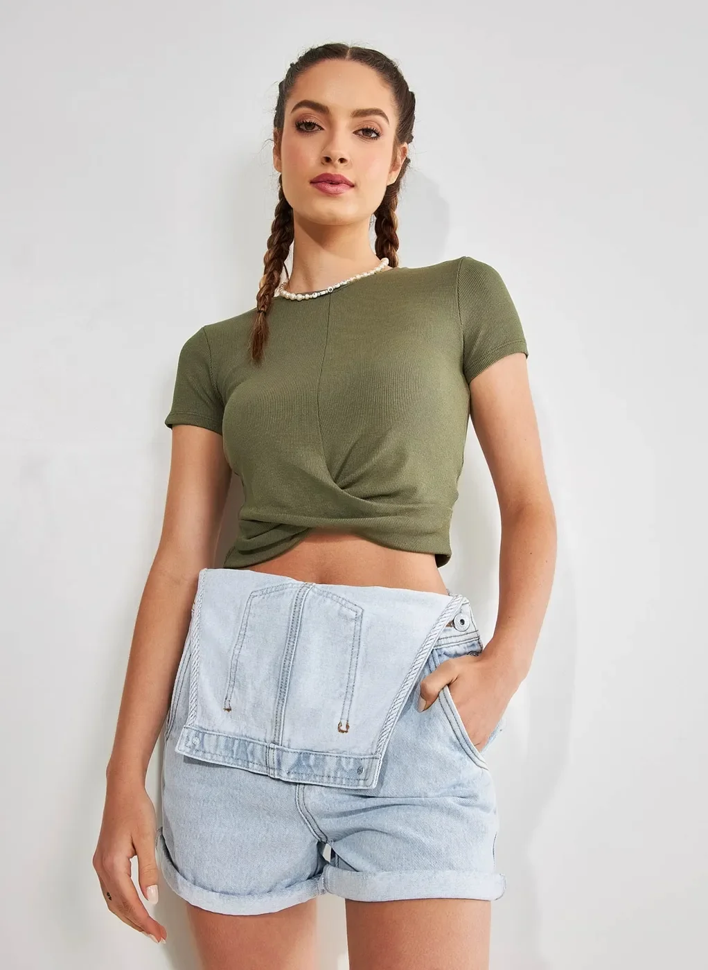Blusa Cropped com Torção