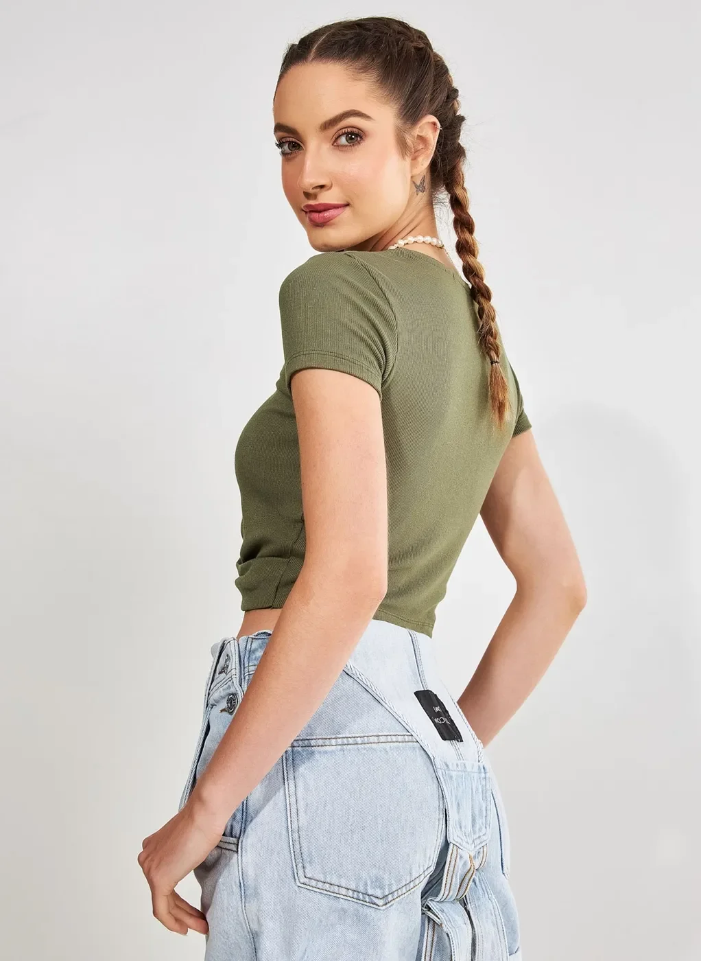 Blusa Cropped com Torção