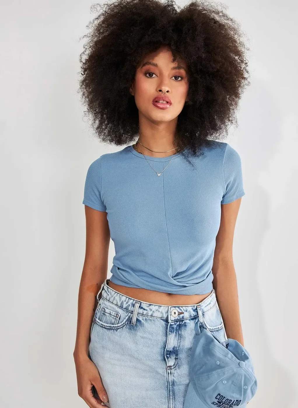 Blusa Cropped com Torção