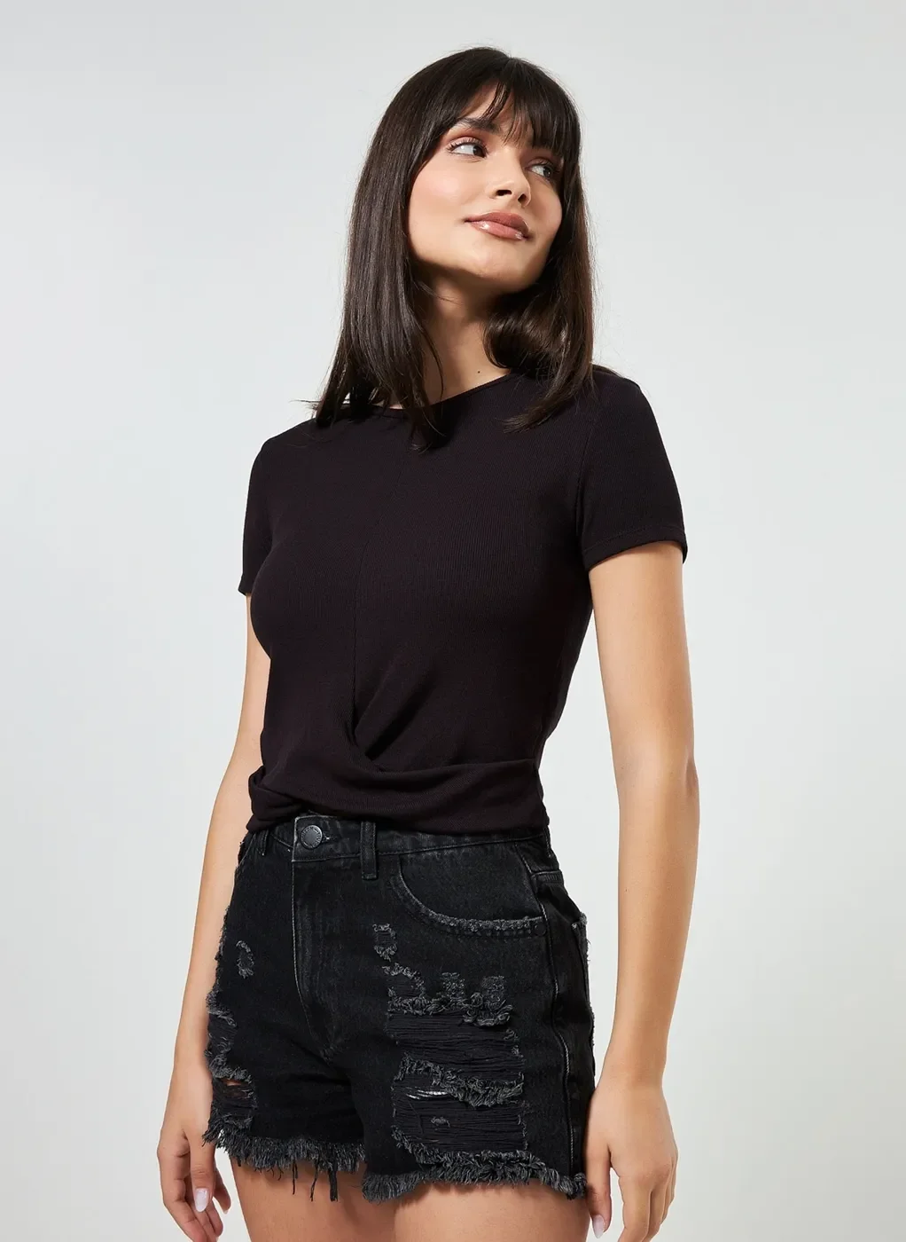 Blusa Cropped com Torção