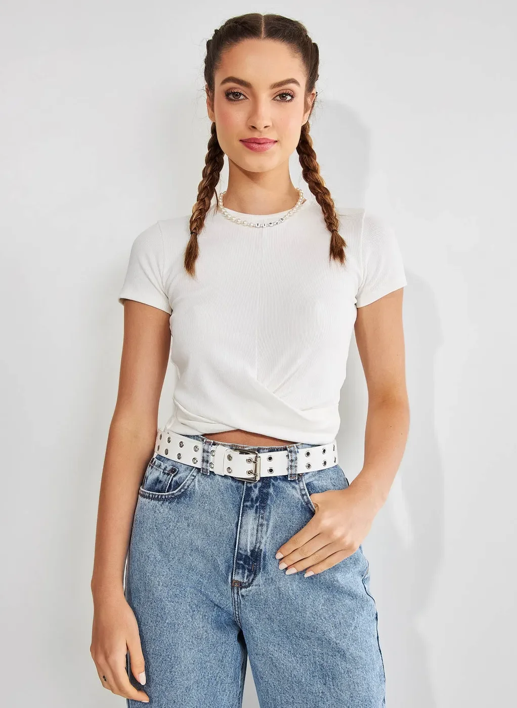 Blusa Cropped com Torção