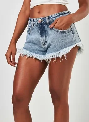 Short Cintura Baixa em Jeans