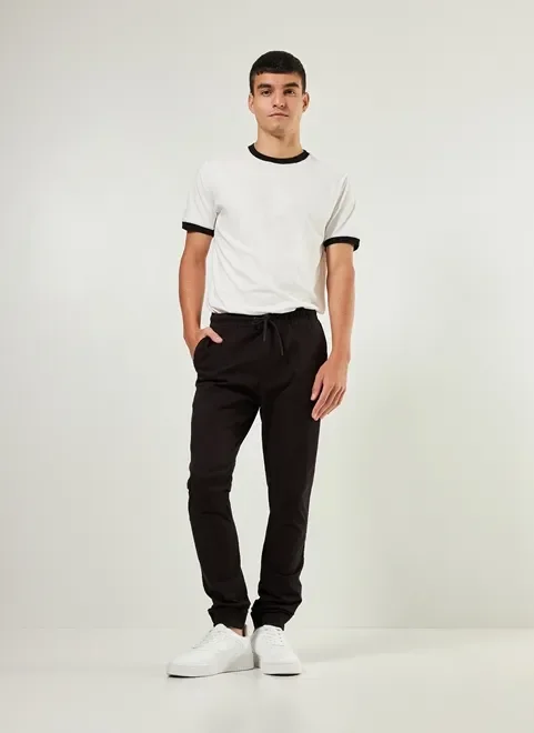 Calça Jogger em Sarja Preta