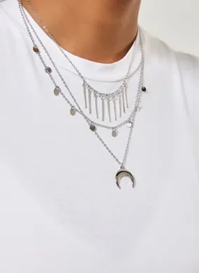 Kit 2 Chokers e Colar Meia Lua