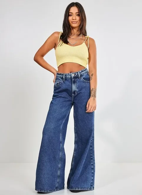 Top de Tricô com Alças Trançadas