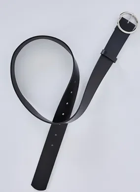 Cinto Básico Preto Fivela Redonda