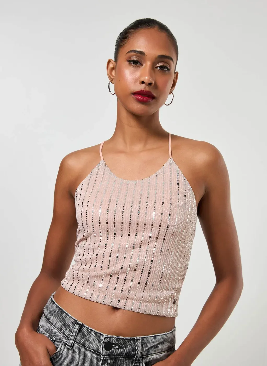 Blusa de Alcinha Com Brilho