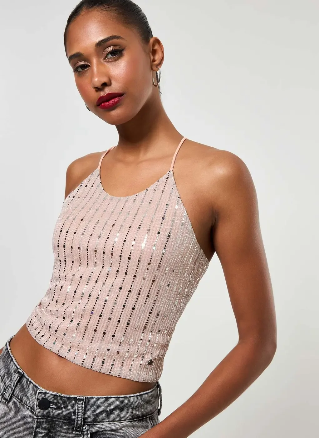 Blusa de Alcinha Com Brilho