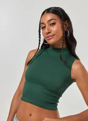 Cropped Poliamida Seamless Com Golinha