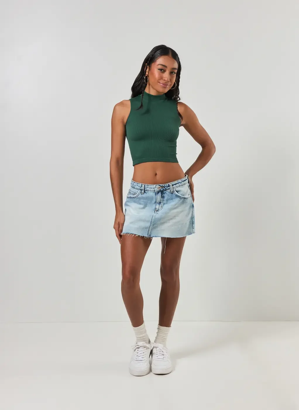 Cropped Poliamida Seamless Com Golinha