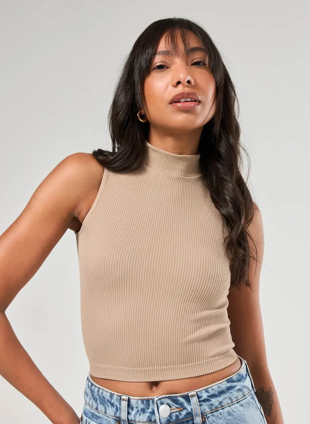 Cropped Poliamida Seamless Com Golinha