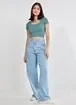 Blusa Cropped Manga Curta Seamless
