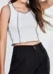 Regata Cropped com Costura Contrastante