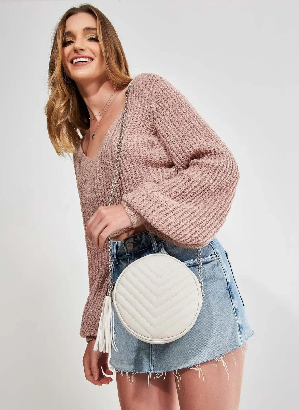 Bolsa Redonda Com Corrente