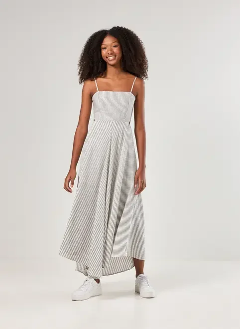 Vestido Longo Listrado