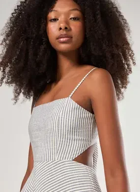 Vestido Longo Listrado