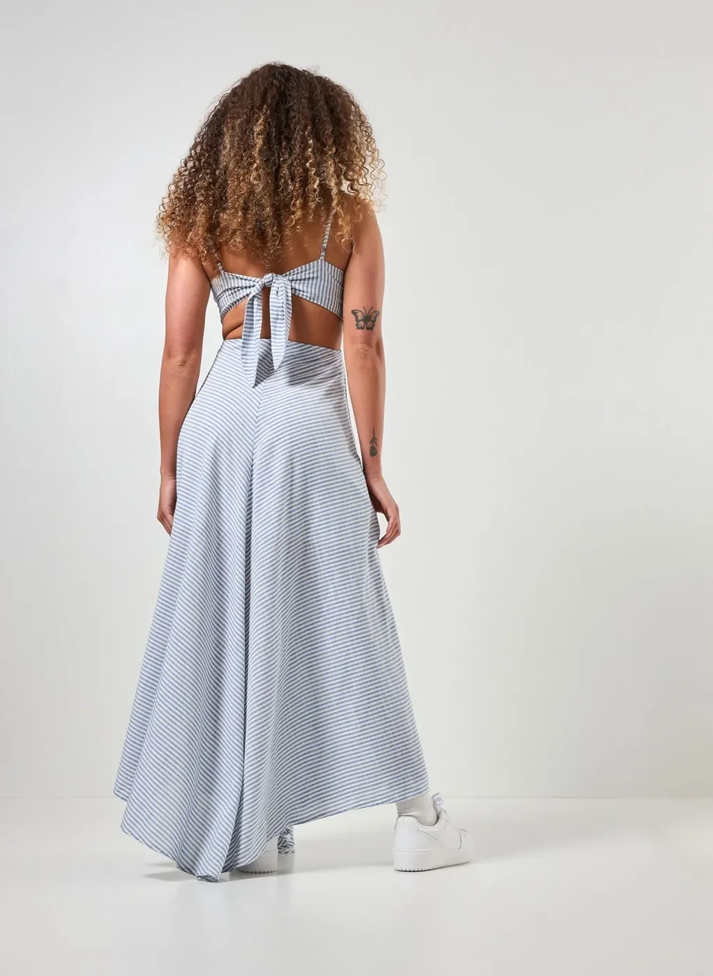 Vestido Longo Listrado