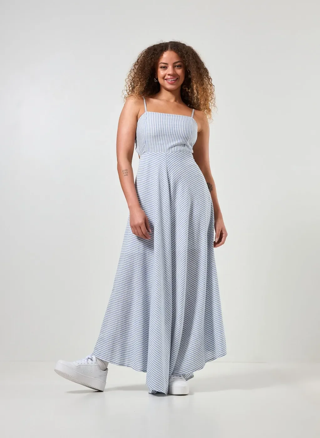 Vestido Longo Listrado