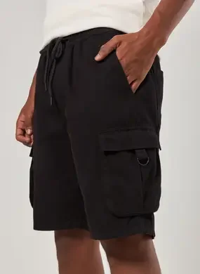 Bermuda Cargo em Sarja Preta