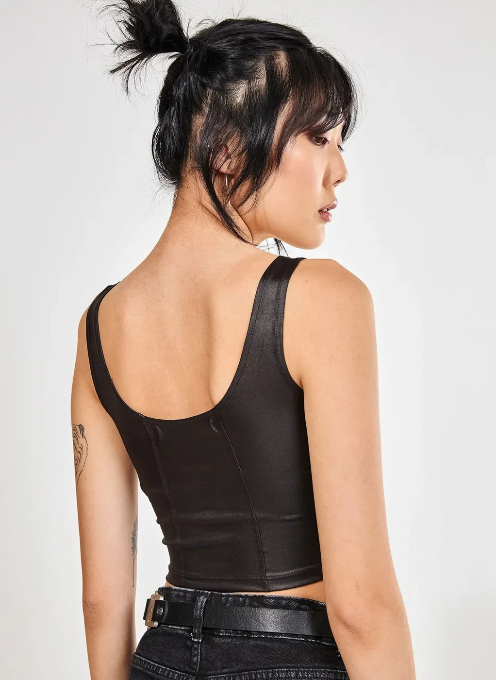 Cropped Estilo Corselet Regata