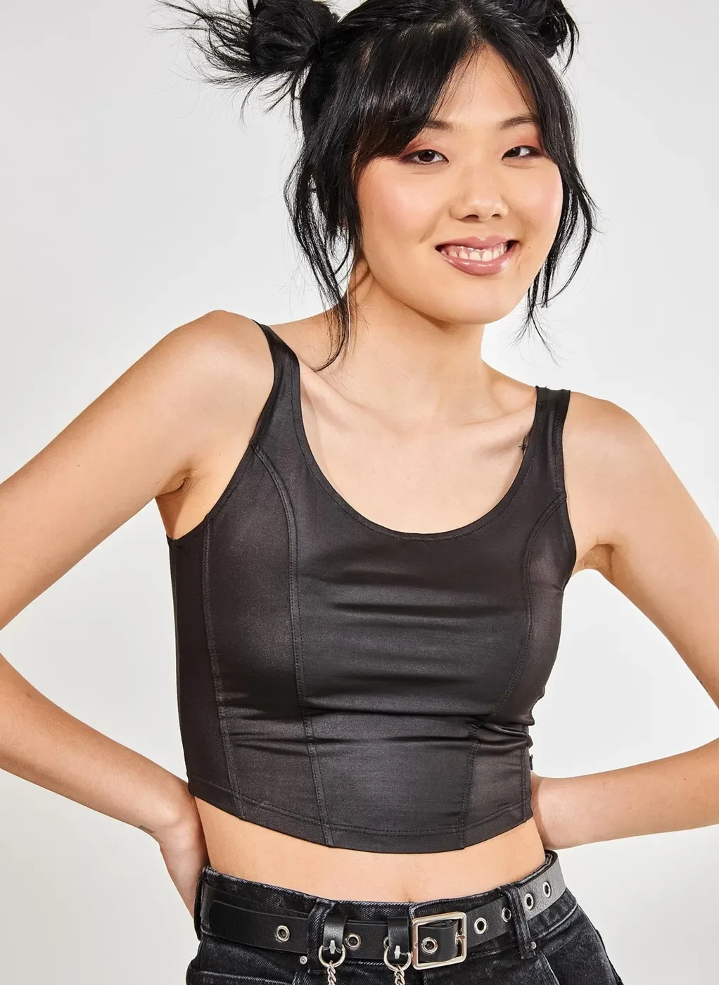 Cropped Estilo Corselet Regata