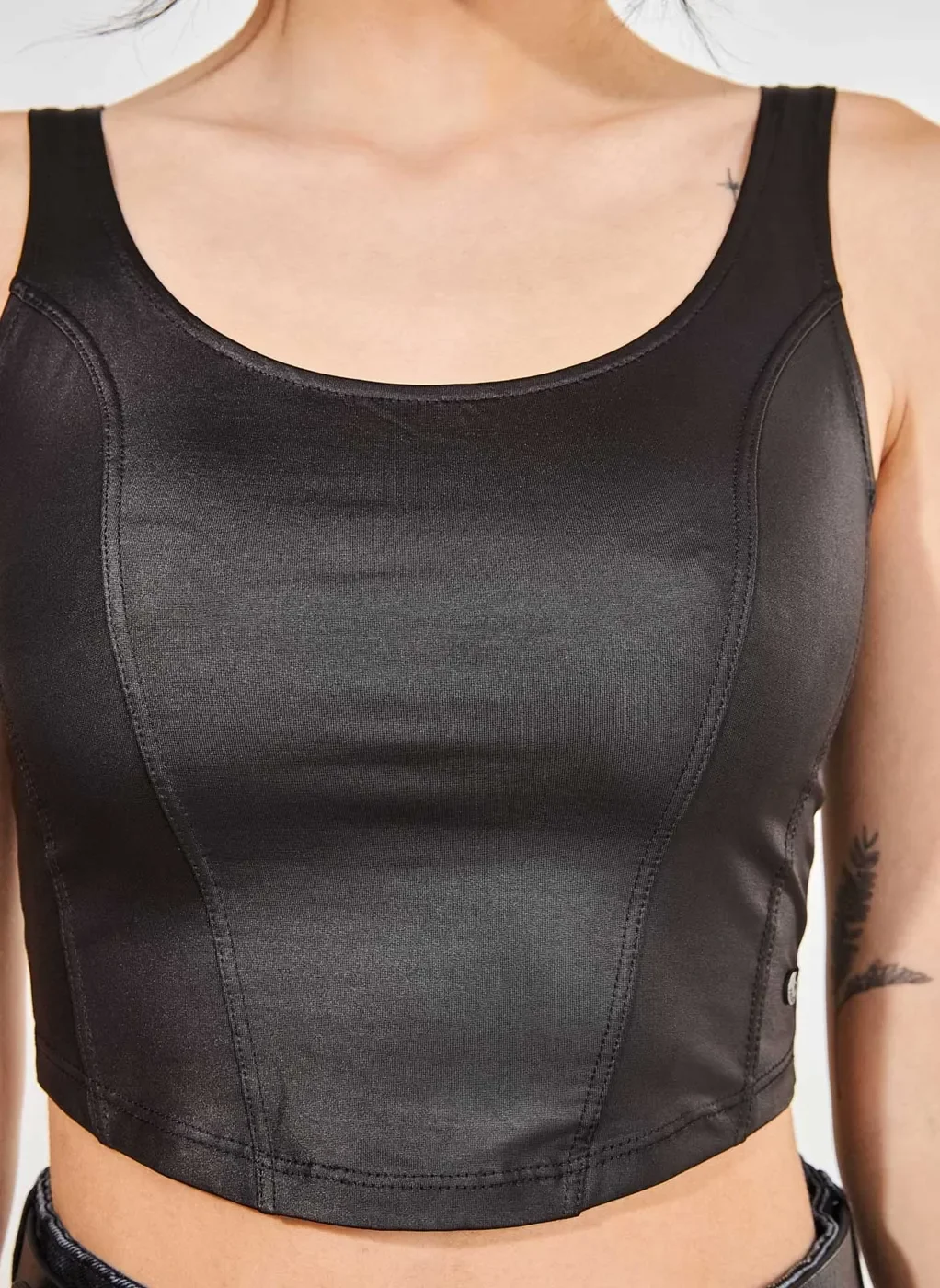 Cropped Estilo Corselet Regata