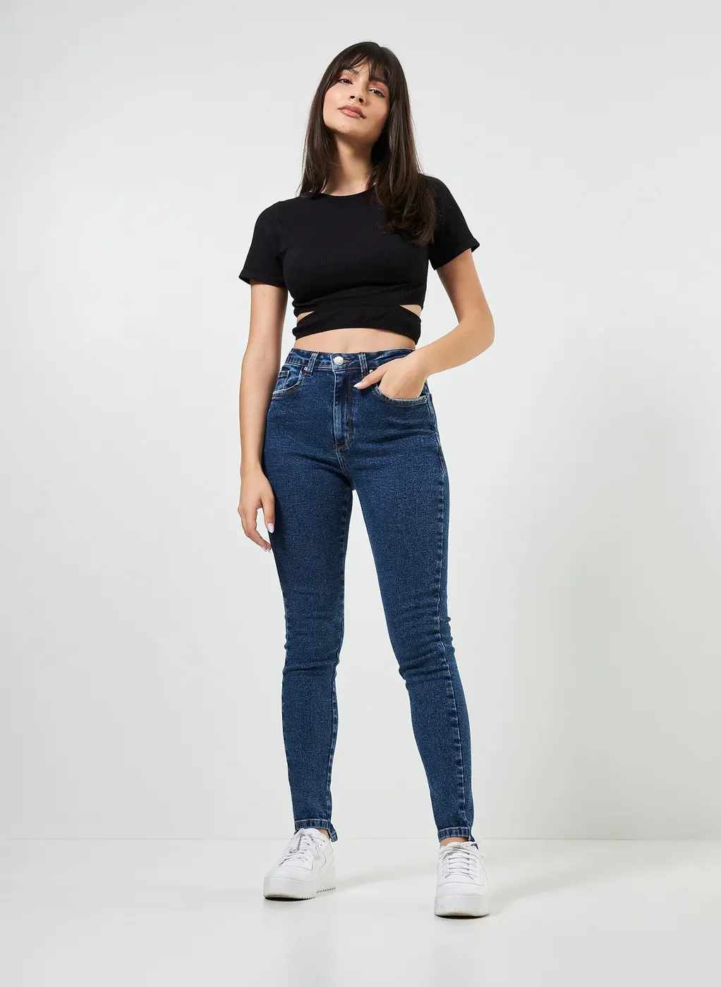 Blusa Cropped Seamless Com Aberturas