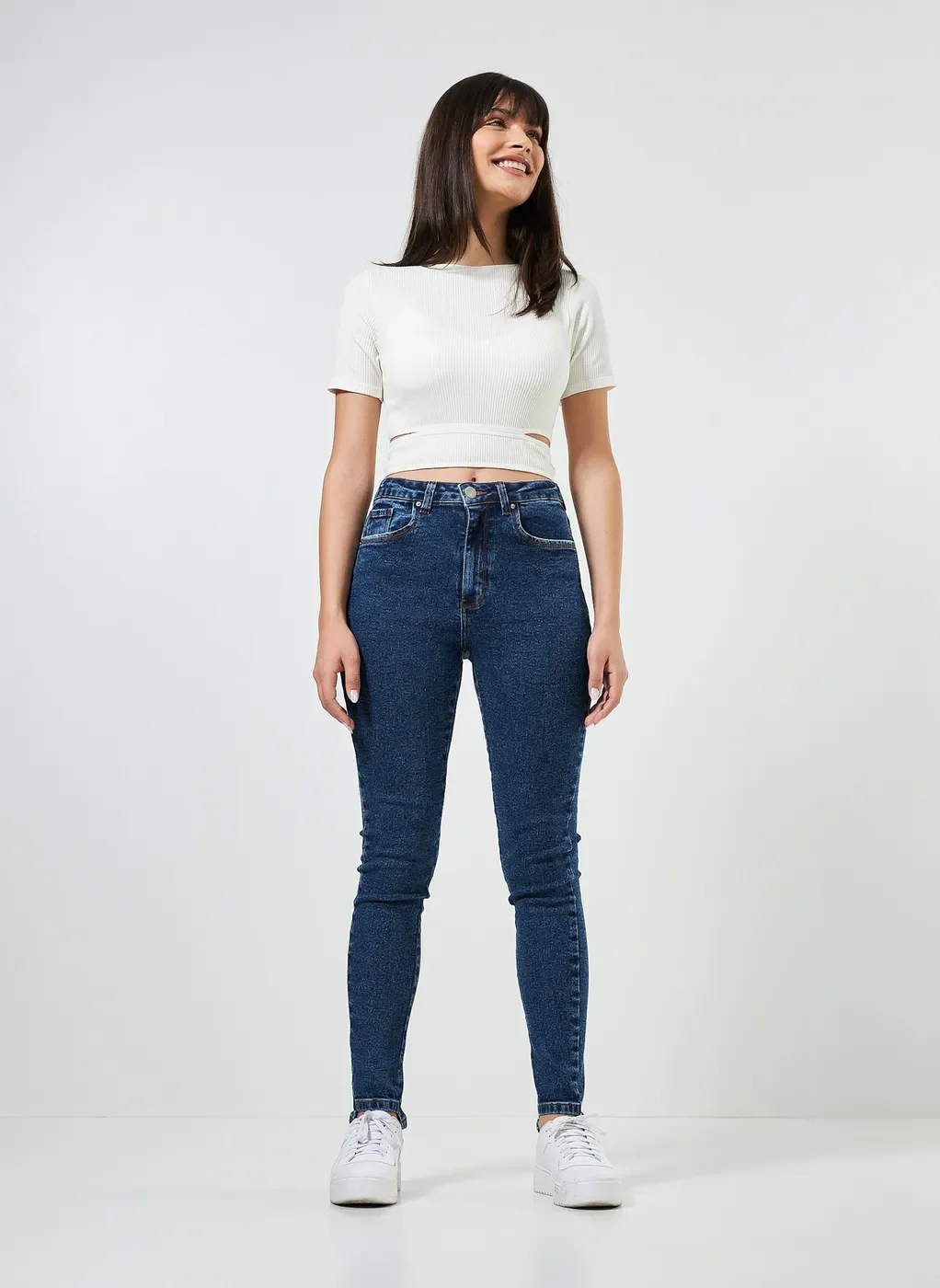 Blusa Cropped Seamless Com Aberturas