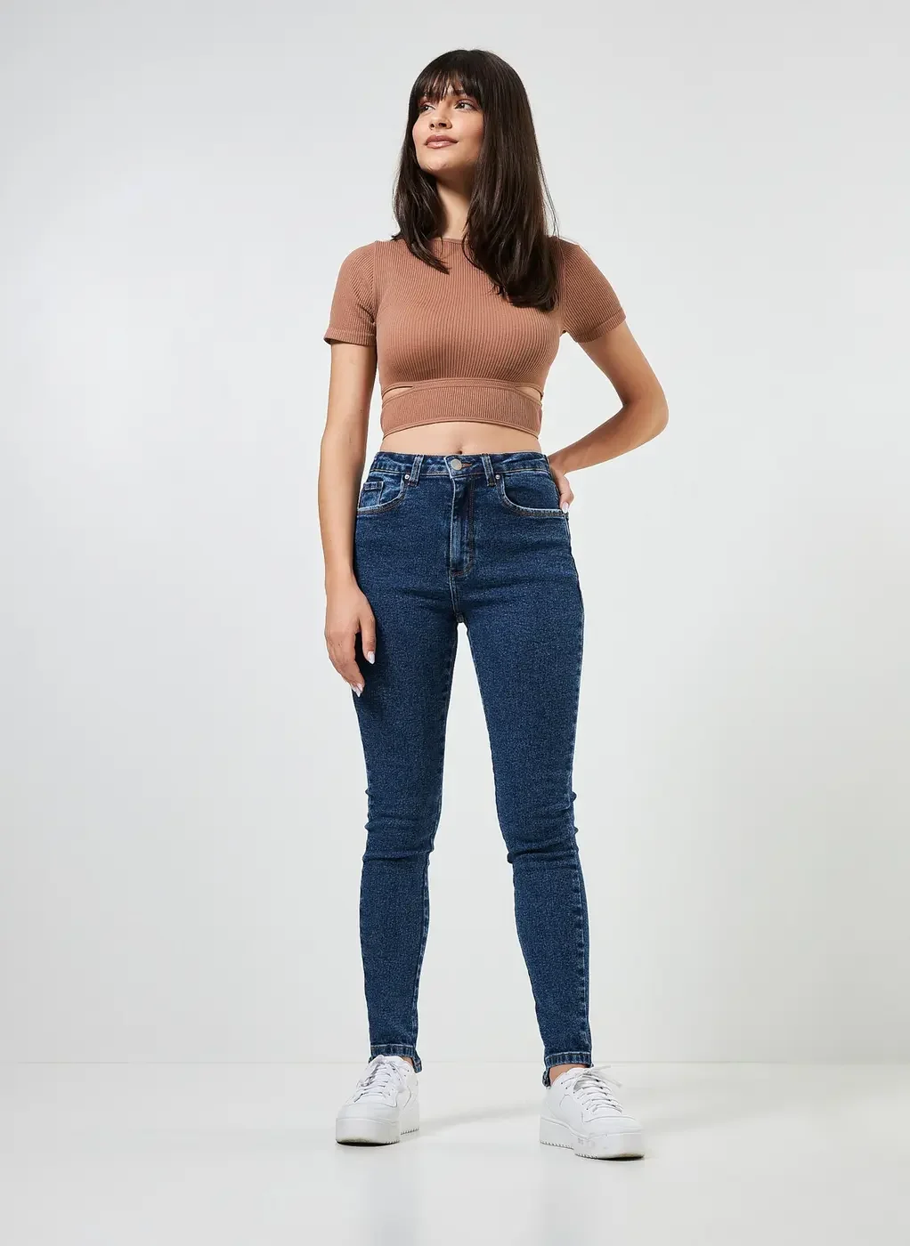 Blusa Cropped Seamless Com Aberturas