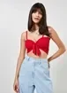 Top Cropped Lástex com Amarração