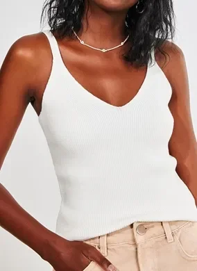 Blusa Regata Em Retilínea Off-White