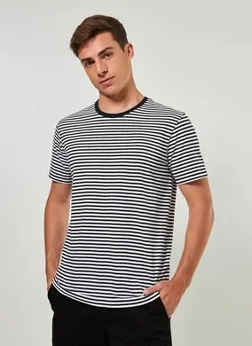 Camiseta De Manga Curta Listrada