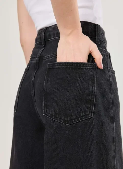 Calça Jeans Wide Leg Cintura Alta