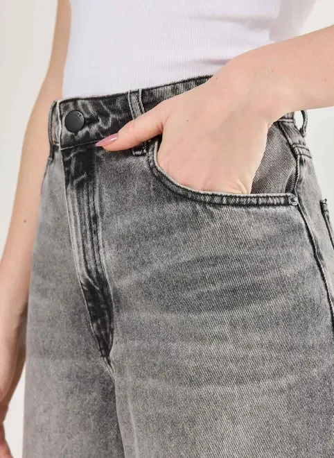 Calça Jeans Wide Leg Cintura Alta