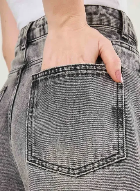 Calça Jeans Wide Leg Cintura Alta