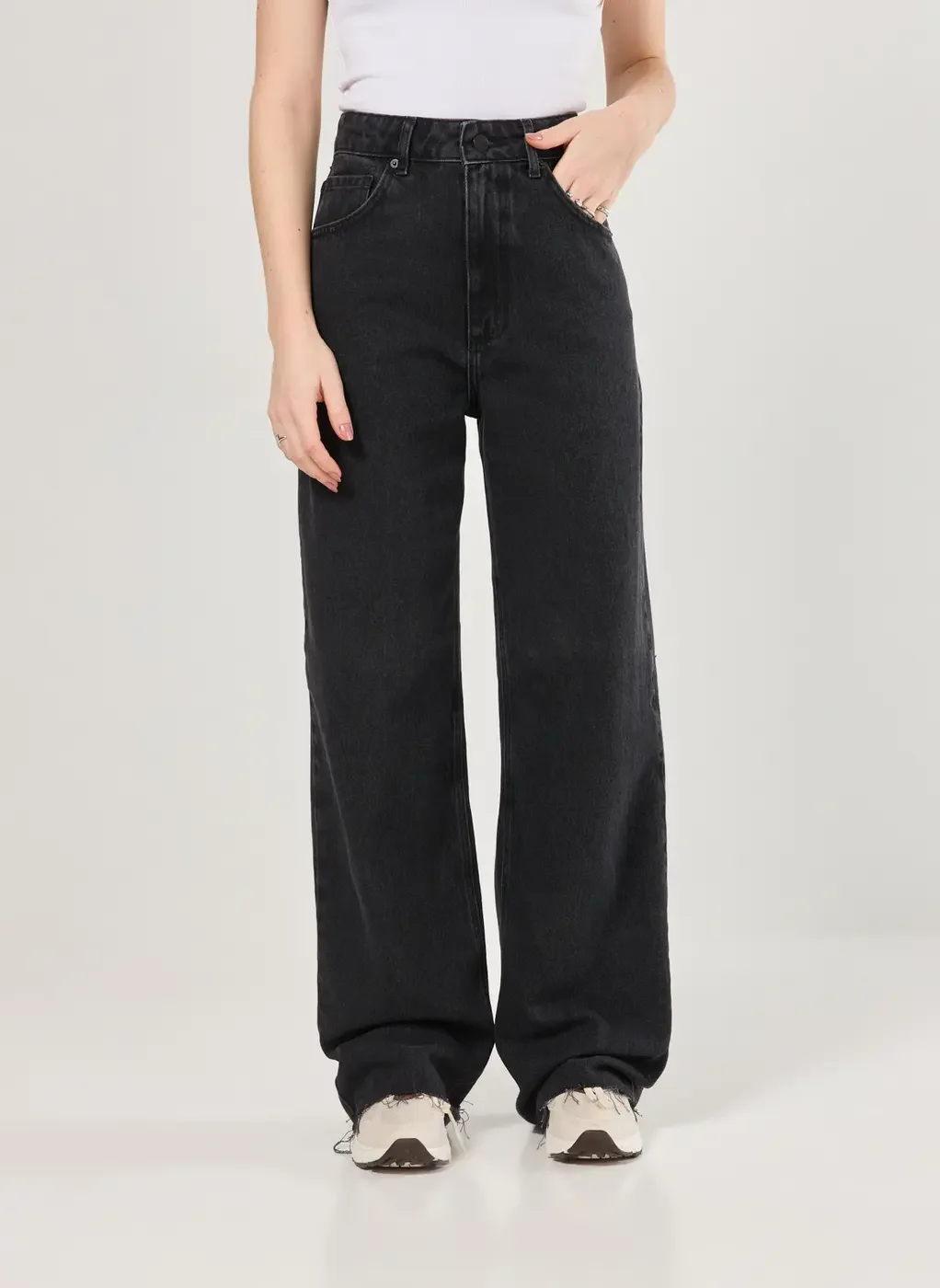 Calça Jeans Wide Leg Cintura Alta