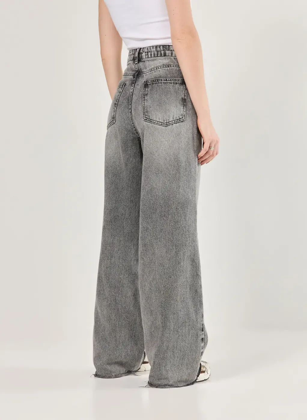 Calça Jeans Wide Leg Cintura Alta