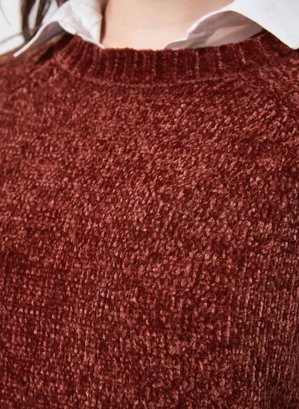 Blusa De Frio Cropped Em Fio Chenile