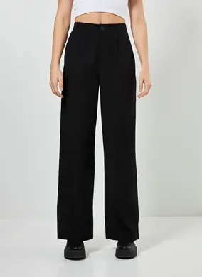 Calça Wide Leg De Alfaiataria