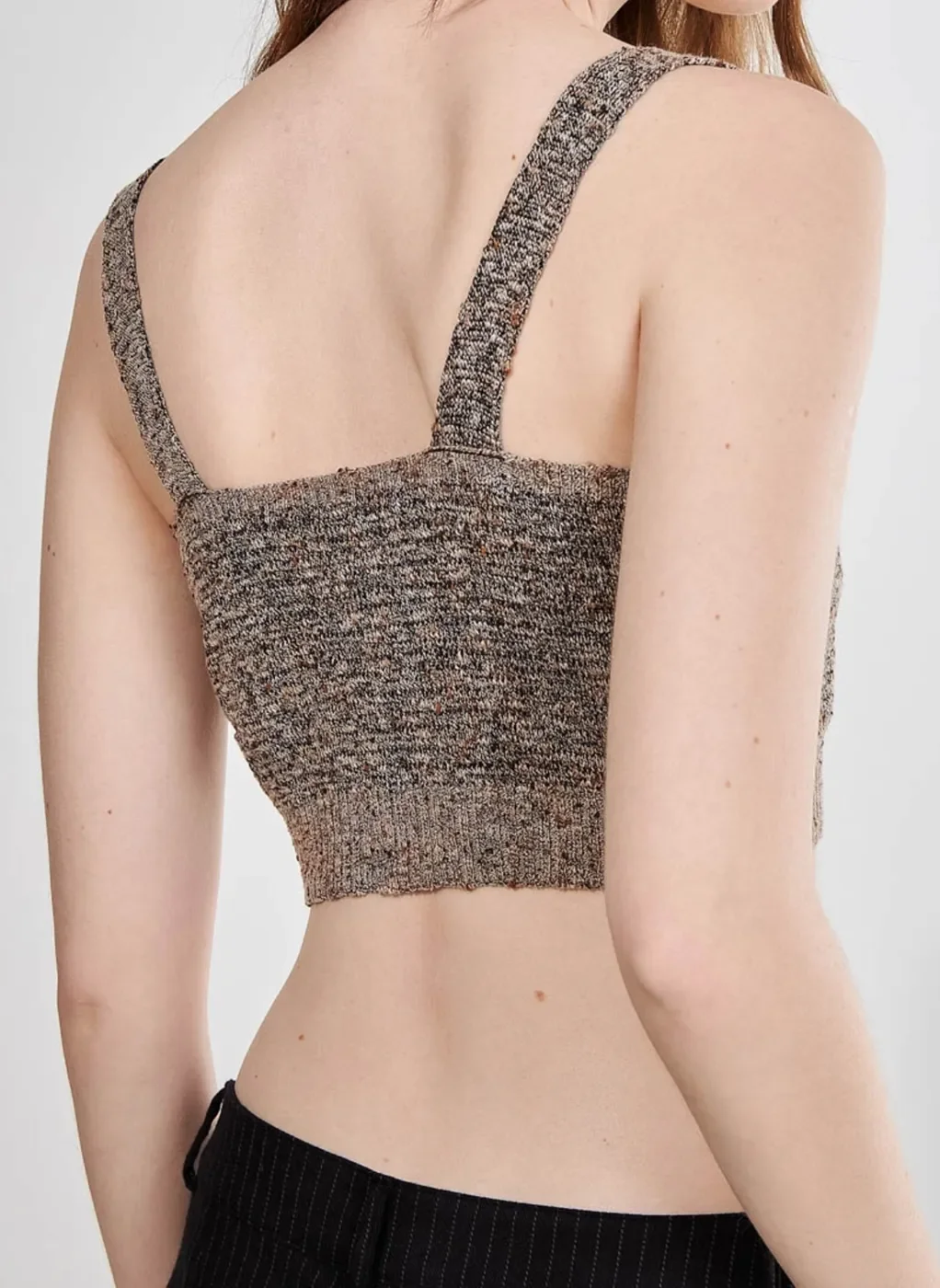 Top Cropped De Retilínea Tweed