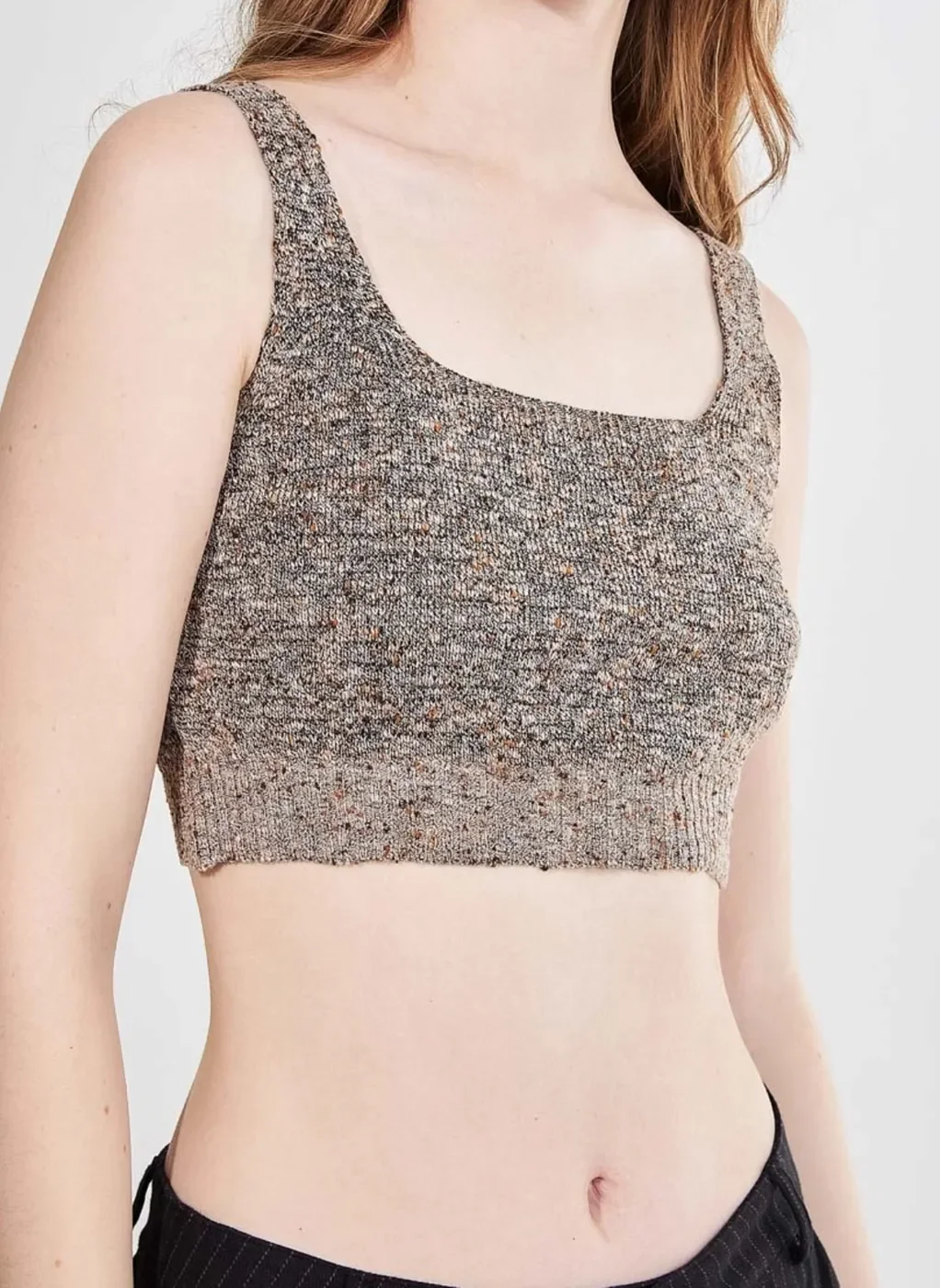 Top Cropped De Retilínea Tweed