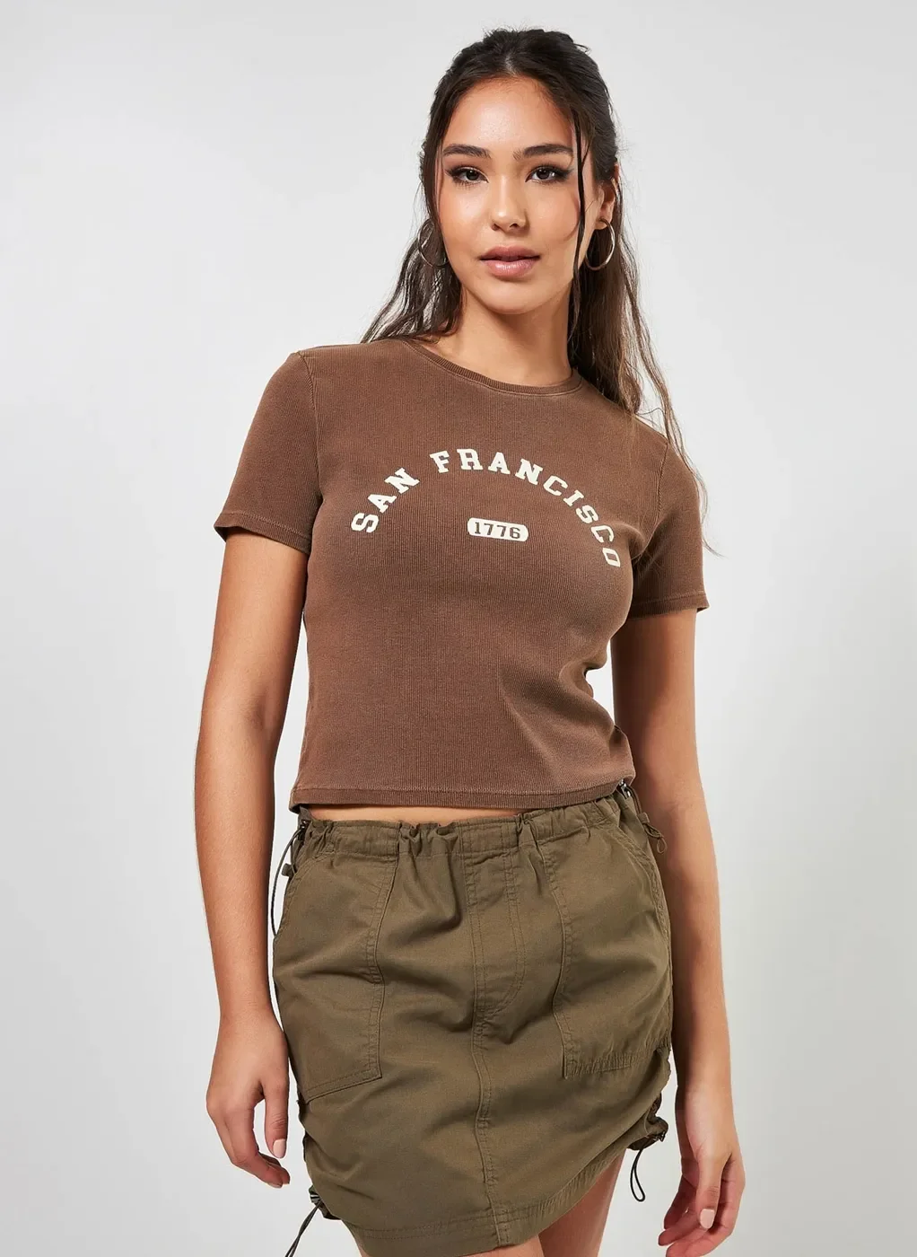 Blusa Cropped Marrom San Francisco