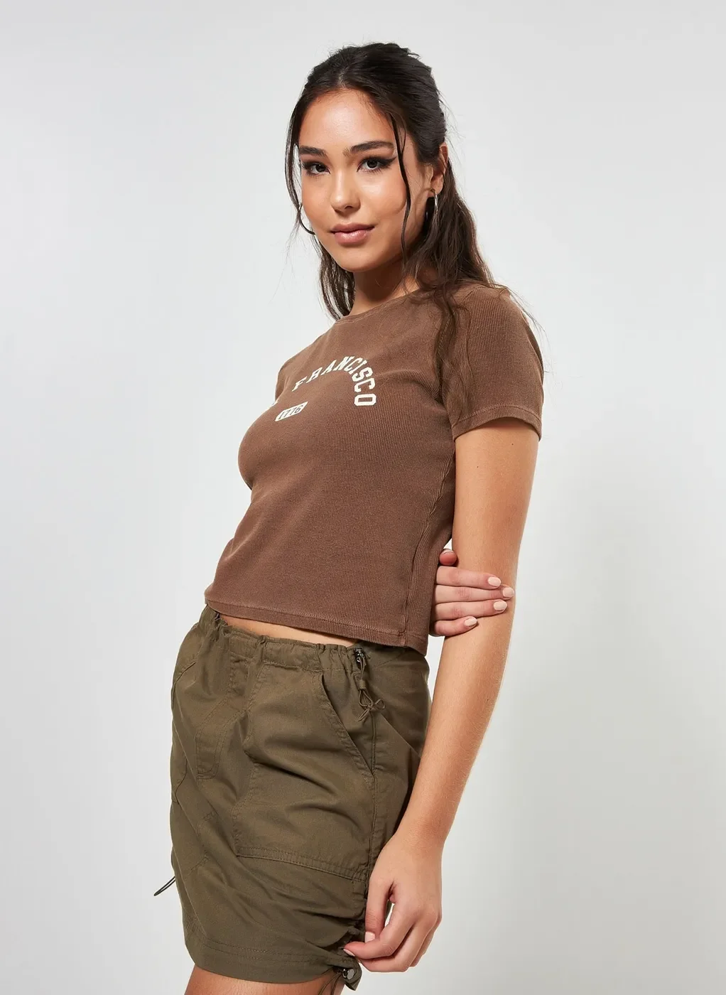 Blusa Cropped Marrom San Francisco