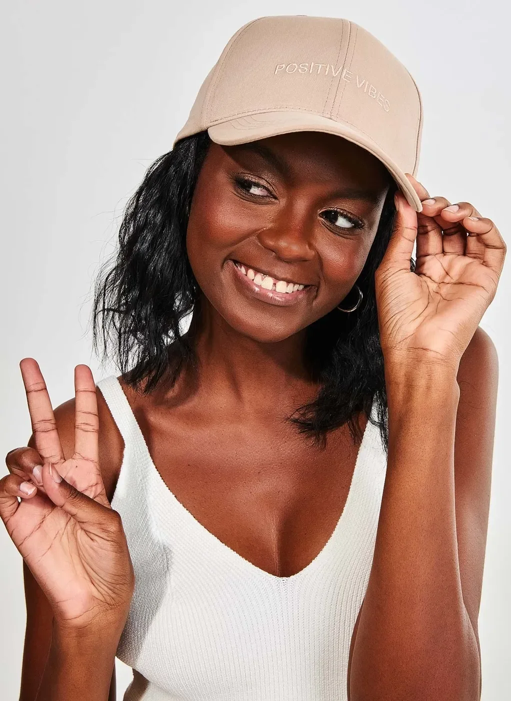 Boné Bege Positive Vibes