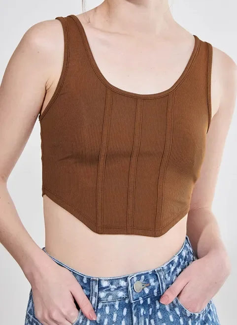 Cropped Corselet Marrom