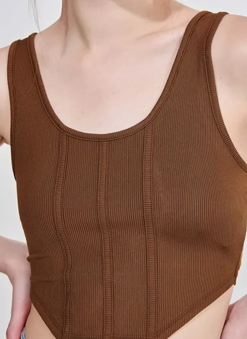 Cropped Corselet Marrom