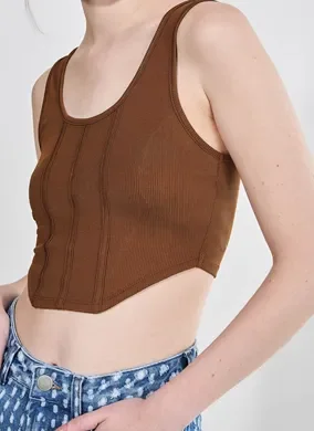 Cropped Corselet Marrom
