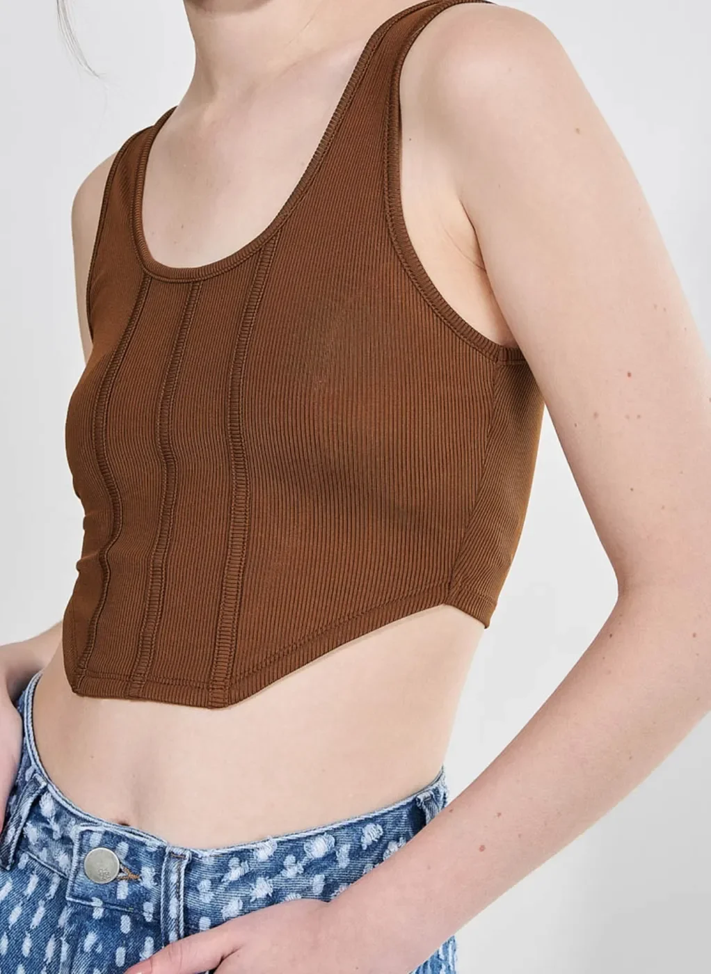 Cropped Corselet Marrom