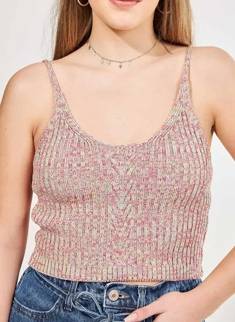 Blusa De Alcinha Em Retilínea Colorida